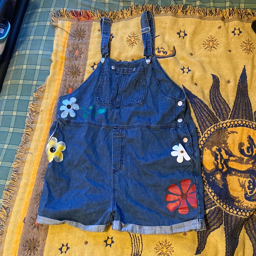 Vintage Flower Overall Shorts